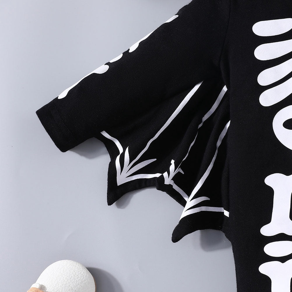 WIBACKER My First Halloween Costume Newborn Infant Baby Girl Boys' Skeleton Print Jumpsuit Onesies Hat Set