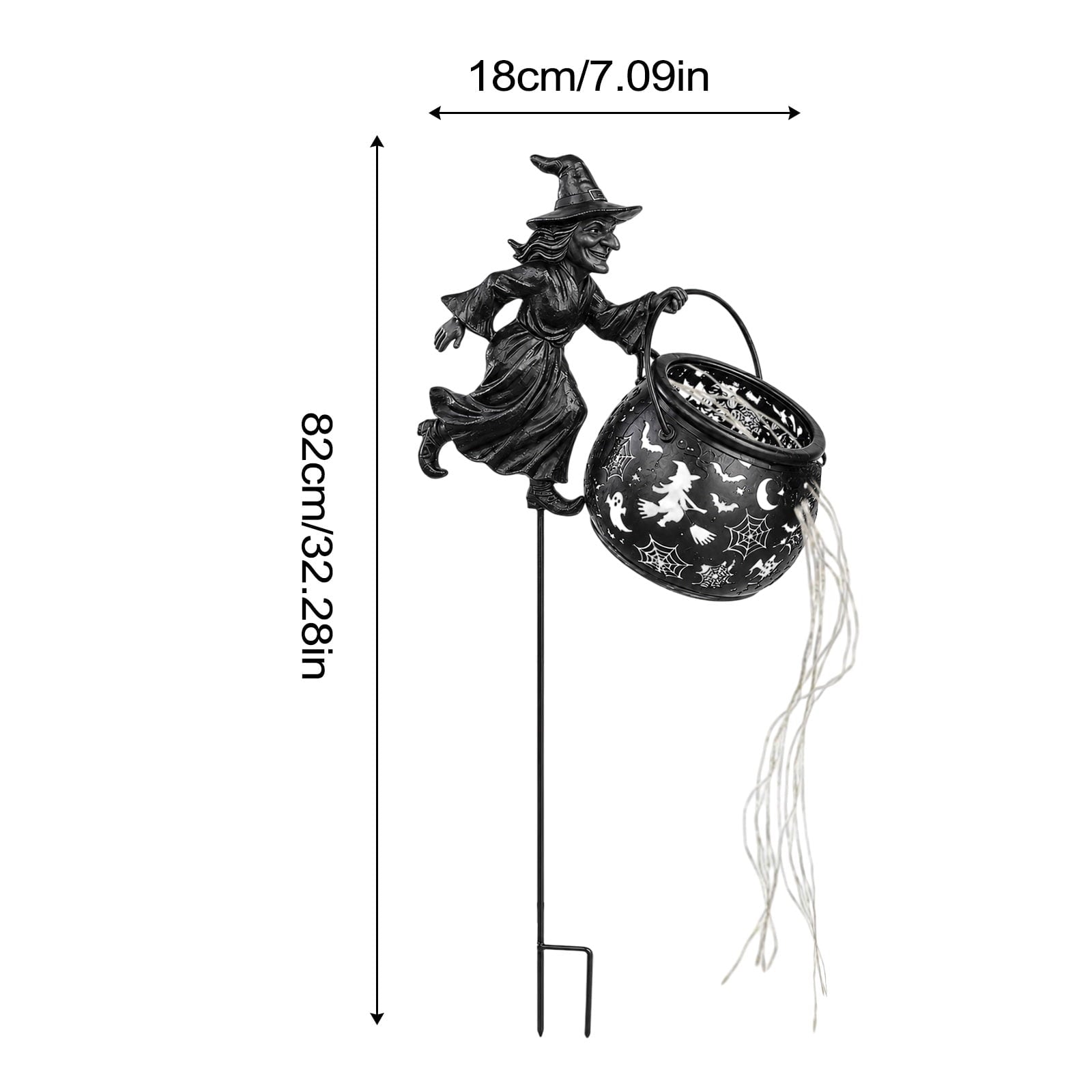Light up Halloween Decor - Witch Cauldron Garden Light with Stake, Multicolor Potion Cascade & Cutout Shadow Projection, Outdoor Yard for Porch Lawn Patio, Party & Seasonal Display