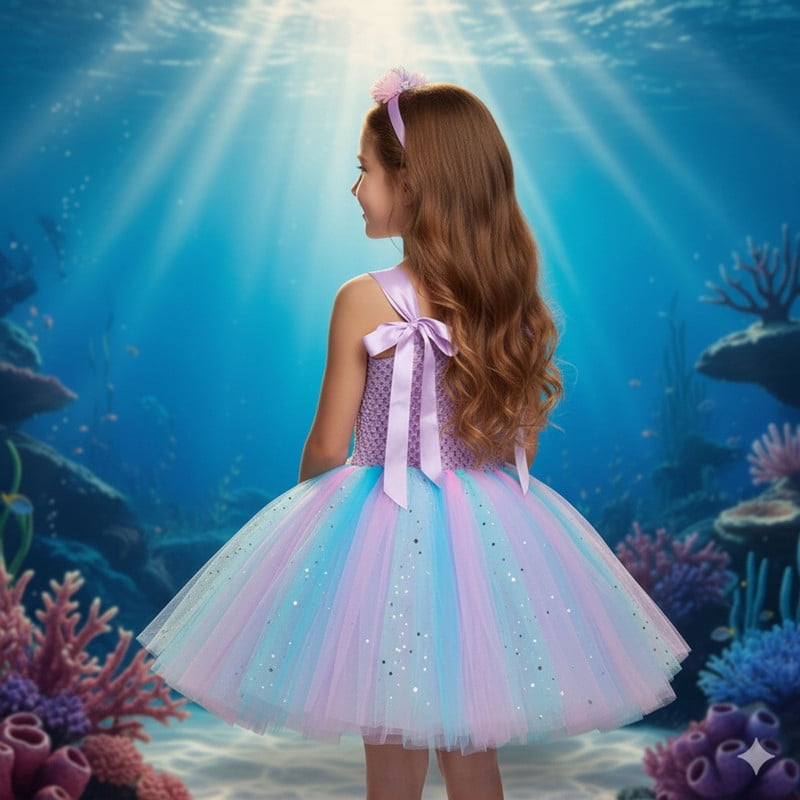 Jurebecia Princess Tutu Dress Girls Halloween Costume Color Led Light up for Birthday Party Kids 4T,3-4Years