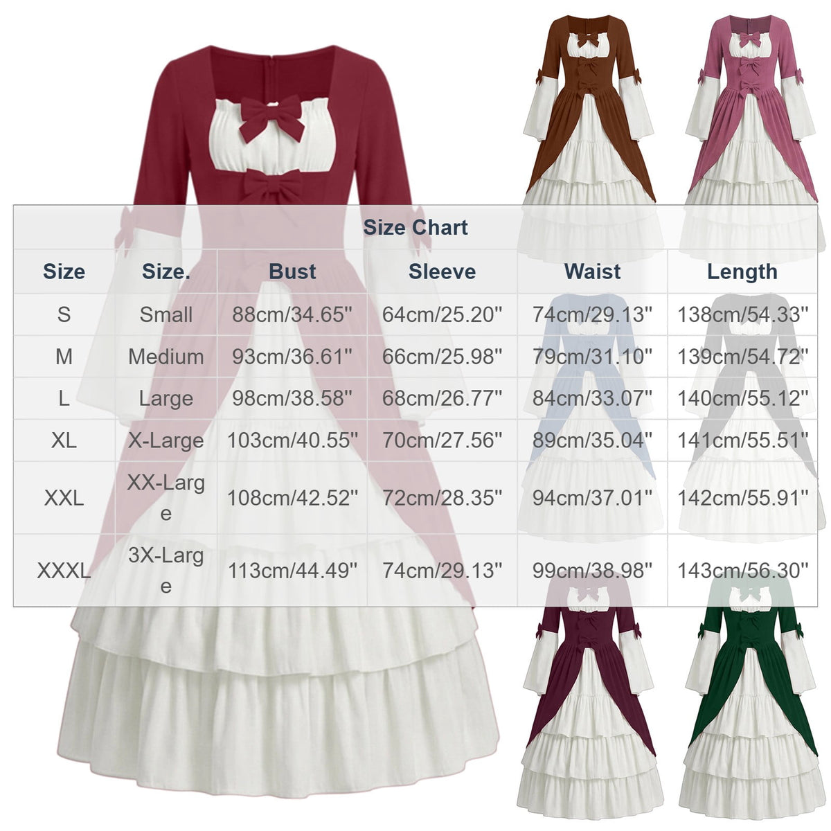 Gothic Dresses for Women Medieval Renaissance Halloween Costume Lace Up Corset High Low Ruffle Hem Square Neck Vintage Gown