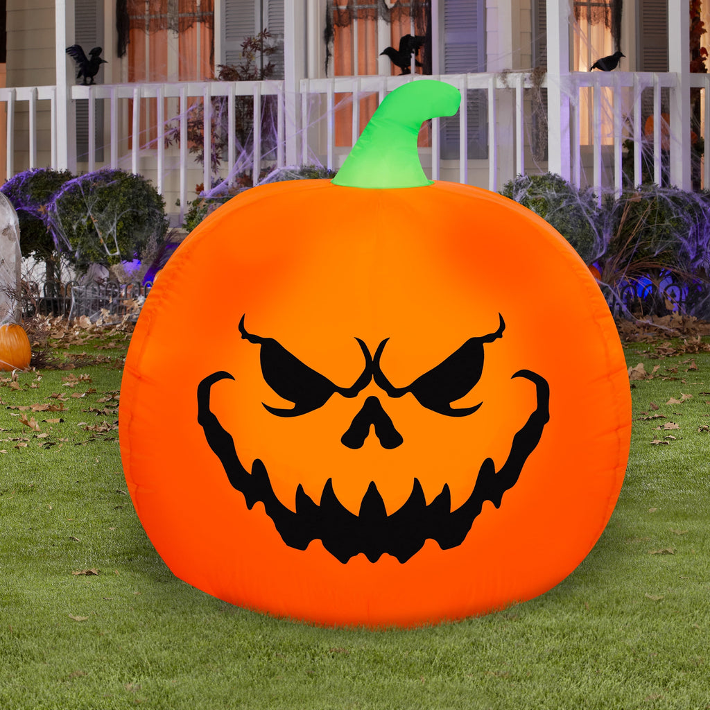 Reversible Jack-o'-Lantern Airblown Yard Inflatable, Multicolor, 3', Halloween by Way To Celebrate