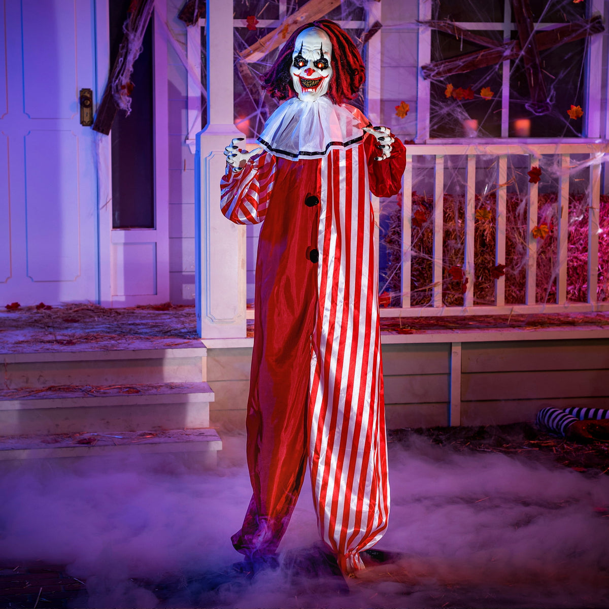 Joyfy 7.8 Ft(93.6 in) Halloween Grim Reaper Decorations Outdoor, Rotatable Flying Scream Scarecrow Skeleton Ghosts Decor for Graveyard Haunted House Props, Garden, Porch, Yard Lawn