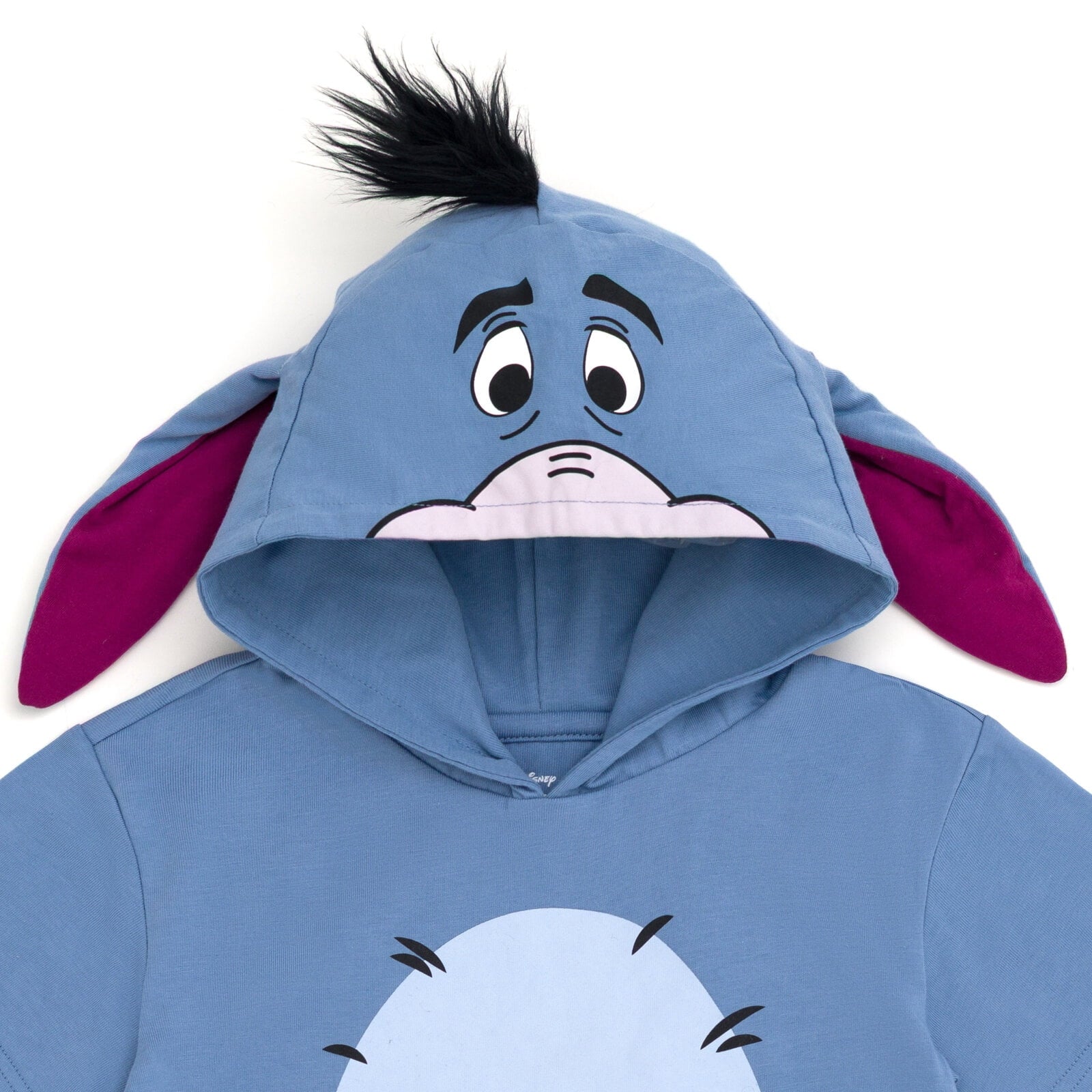 Disney Winnie the Pooh Little Boys' Cosplay Short Sleeve Hooded T-Shirt Eeyore Blue Grey