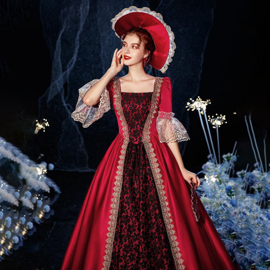 UPPADA Plus Size Victorian Dress for Women Lace Up Flare Sleeve Ball Gown with Corset Evening Party Maxi Gowns Vintage Cocktail Dress Wedding Dresses Early