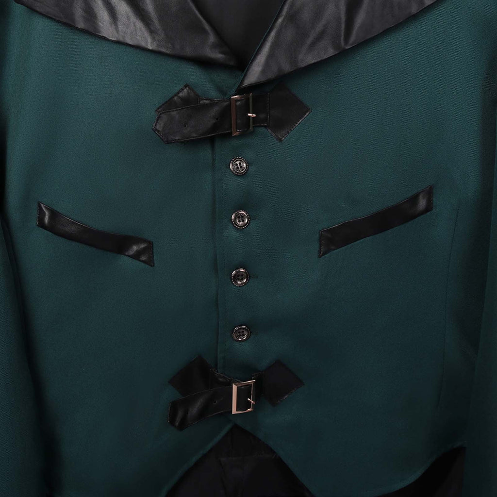 QATAINLAV Men's Vintage Steampunk Gothic Victorian Jacket Medieval Renaissance Pirate Frock Coat Formal Tuxedo Halloween Costumes Birthday Gifts Coffee S
