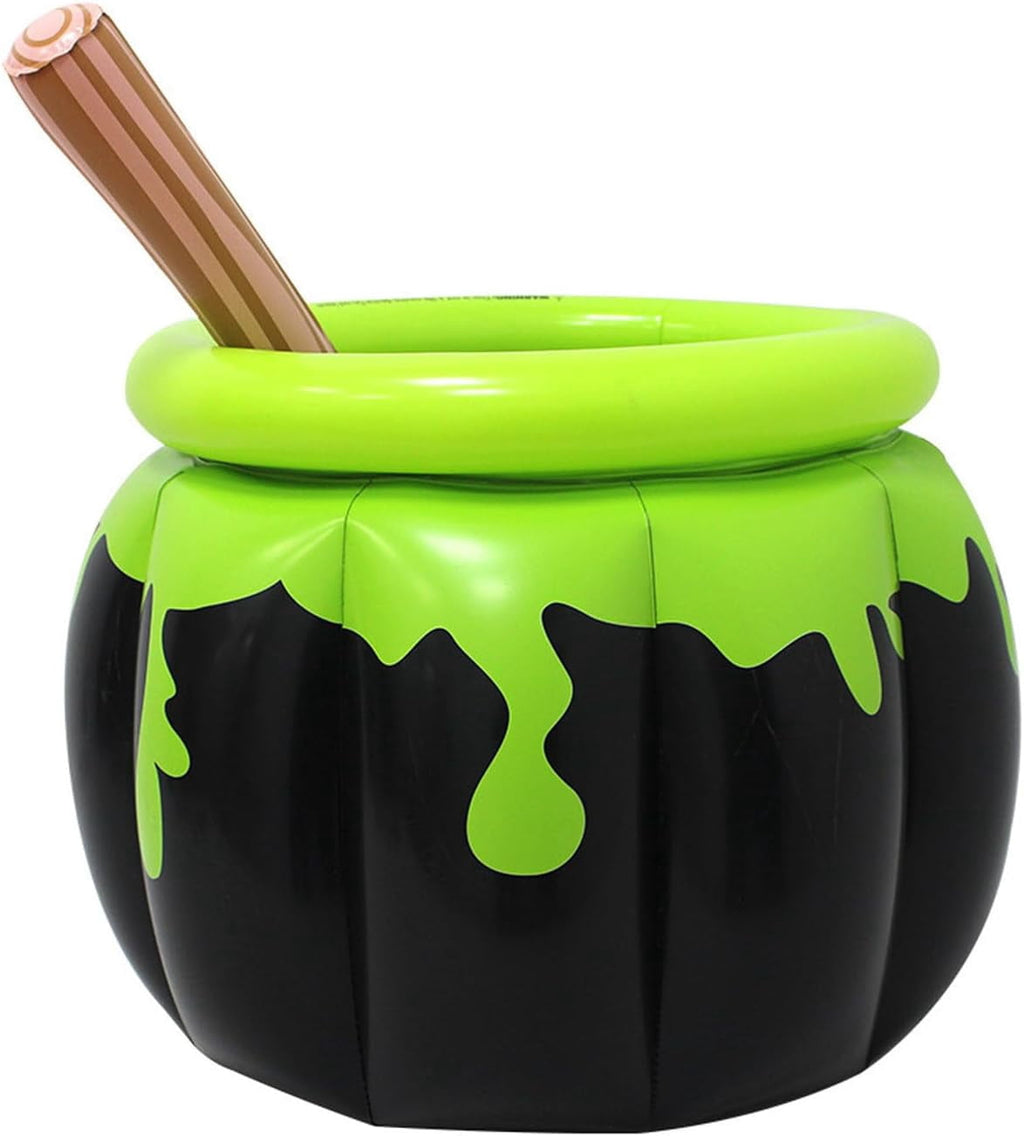 Jollyzo Halloween Witch Inflatable Drink Cooler, 26.4" Blow Up Beverage Holder Ice Bucket, Party Prop, Fun Decorative Bucket, Outdoor Yard Accent, Backyard Garden Haunted House Decorations