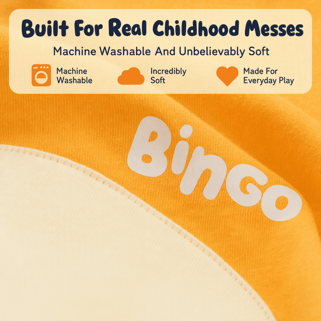 Bluey Little Kids' Boy or Girl Cosplay Hooded Coverall Bingo Orange