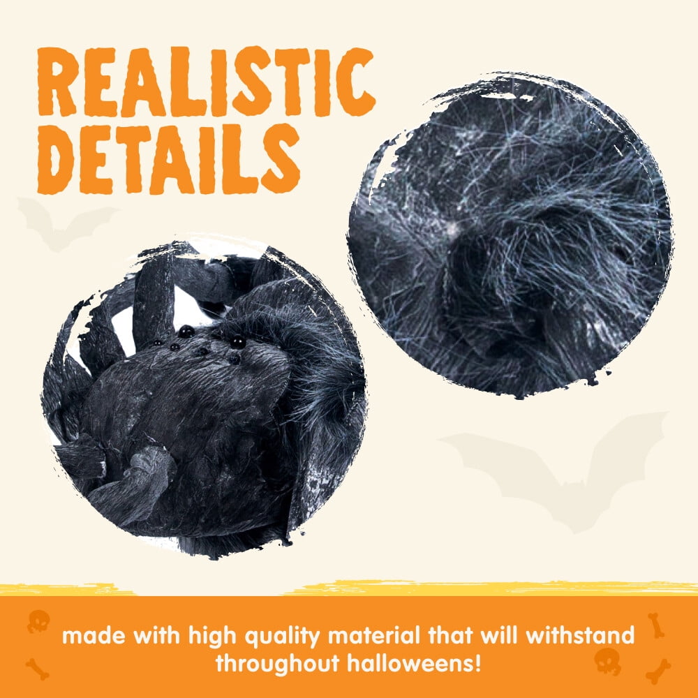 Joyfy 45inch Giant Spider Halloween Decorations,Scary Spider Halloween Outdoor Party Decorations Props Halloween Yard Decorations,Black