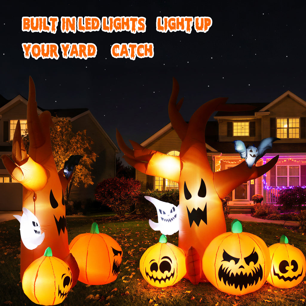 MAGOTAN 5 FT Halloween Inflatables Cape Pumpkin Outdoor Decorations Cape Pumpkin Halloween Inflatable Blow Up Halloween Cape Pumpkin Decoration Build-in LED Lights
