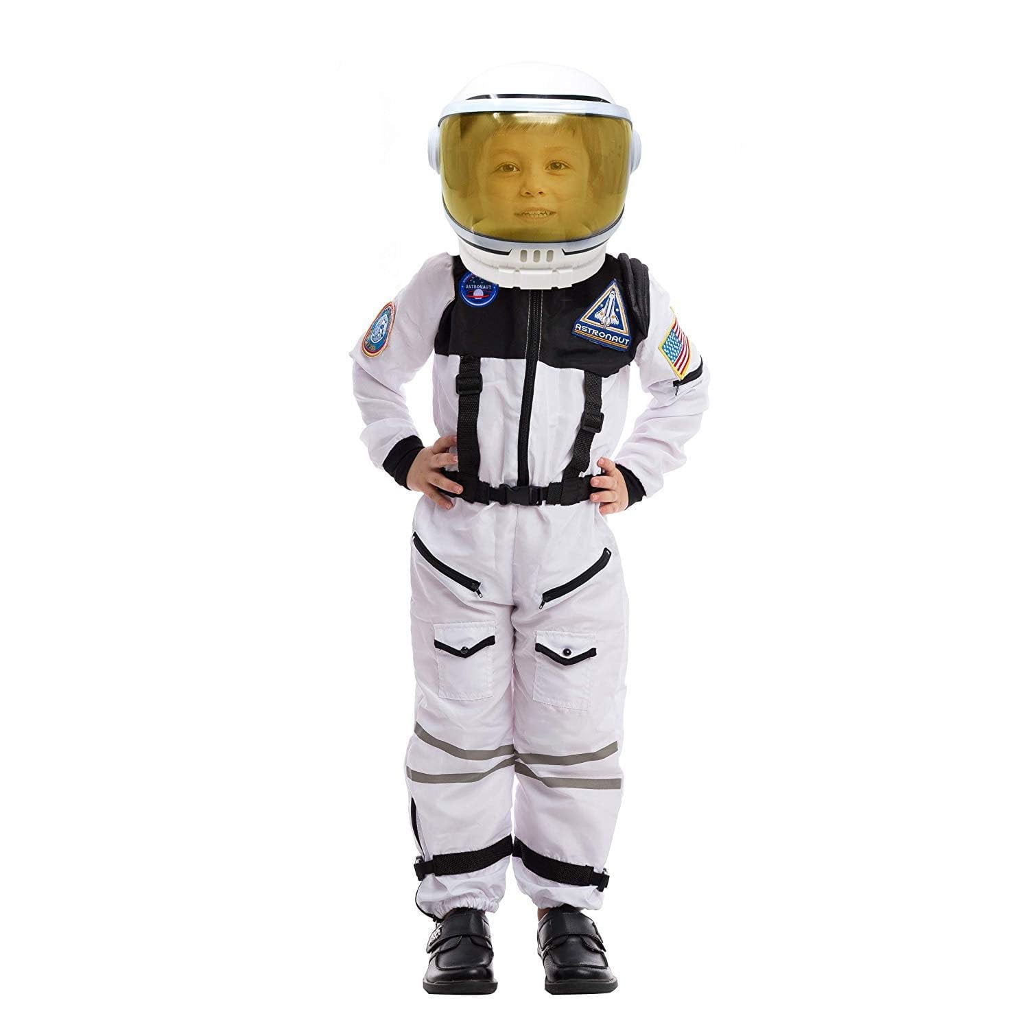 Joyfy Astronaut Costume with Helmet for Kids Toddler Boys Halloween Dress Up Party and Roly Play Cosplay 3-14 Years