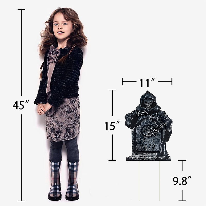 DUNCHATY 10-Pack Halloween Tombstone Decor Set - Graveyard Scene with Plastic Stakes, Weatherproof Haunted House Yard Display for Pathways & Lawns