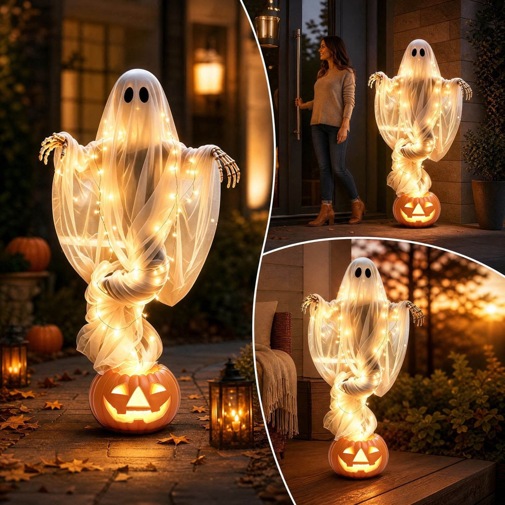 Halloween Witch Cauldron Garden Stake Lights, 2.7Ft LED Color Waterfall-Style Light Flow Flying Witch Garden Stake, Waterproof Weather Resistant Projector Lights for Outdoor Yard, Lawn, Pathway