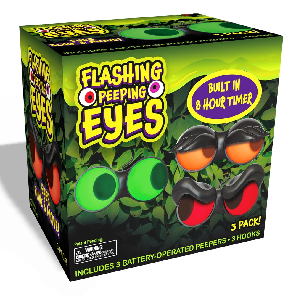 Joyfy 3 Packs Halloween Animated Flashing Peeping Eyes Lights Decorations Outdoor Indoor, Halloween Light Decorations with Timer, Hangable Halloween Light Decorations for Car Yard Lawn Garden