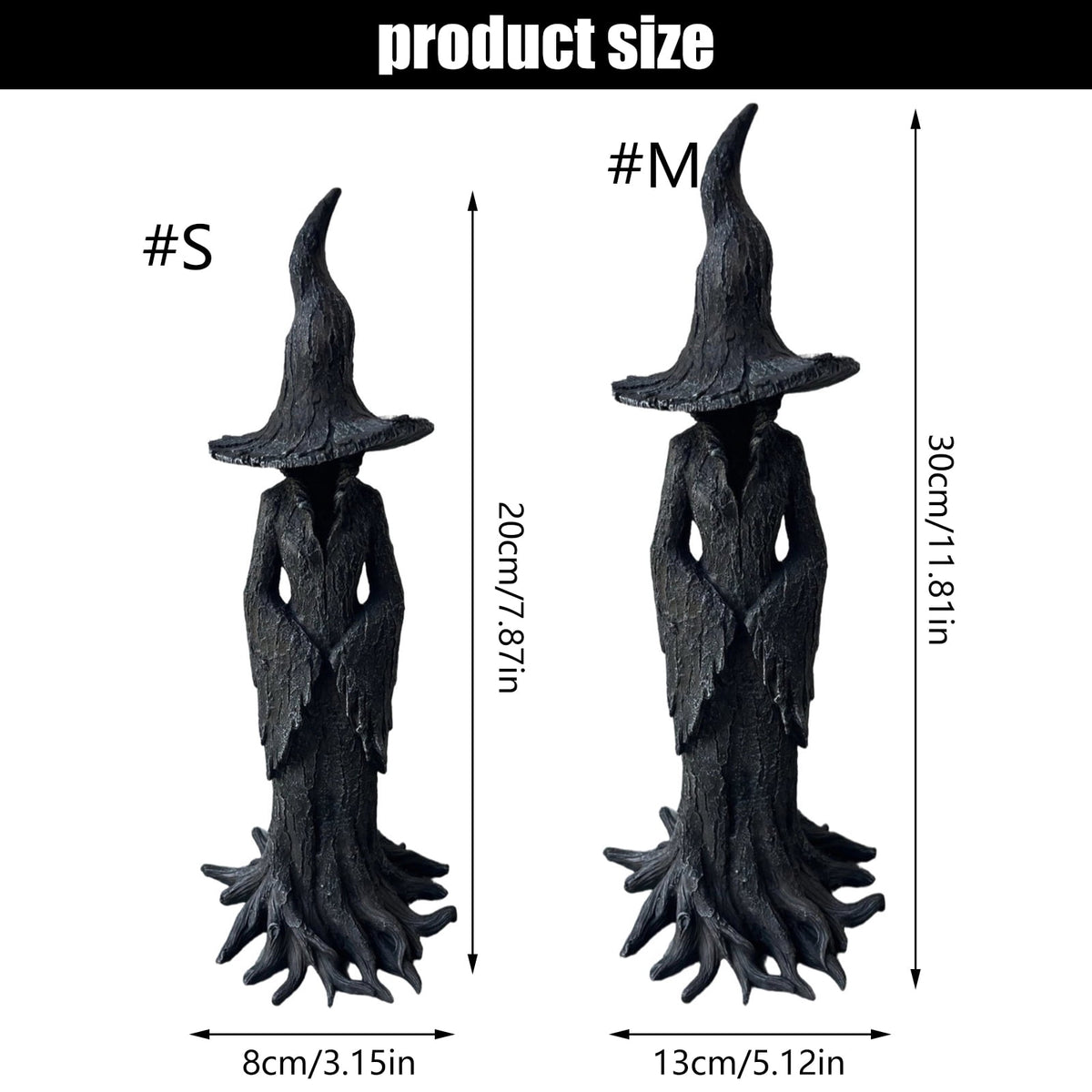 Ghostly Halloween Tabletop Decors Witch Figurines Ornament Resin Crafted Halloween Tabletop Accent
