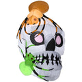 5 1/2' Gemmy Airblown Inflatable Skull With Spiders Scene Halloween Yard Decoration