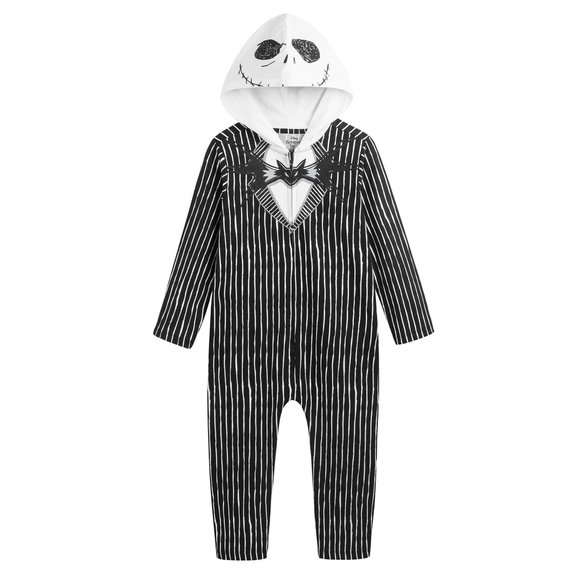 Disney Nightmare Before Christmas Jack Skellington Cosplay Hooded Coverall (Boys), Sizes 3T-5T