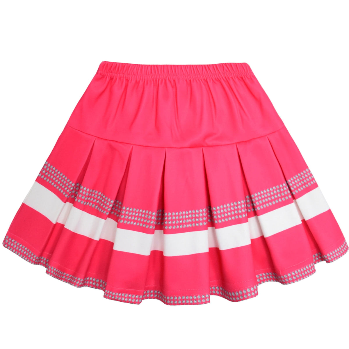 Girls Cheerleader Dress Up Outfit Skirt Set with Hair Bow & Pom Poms Monster Cosplay