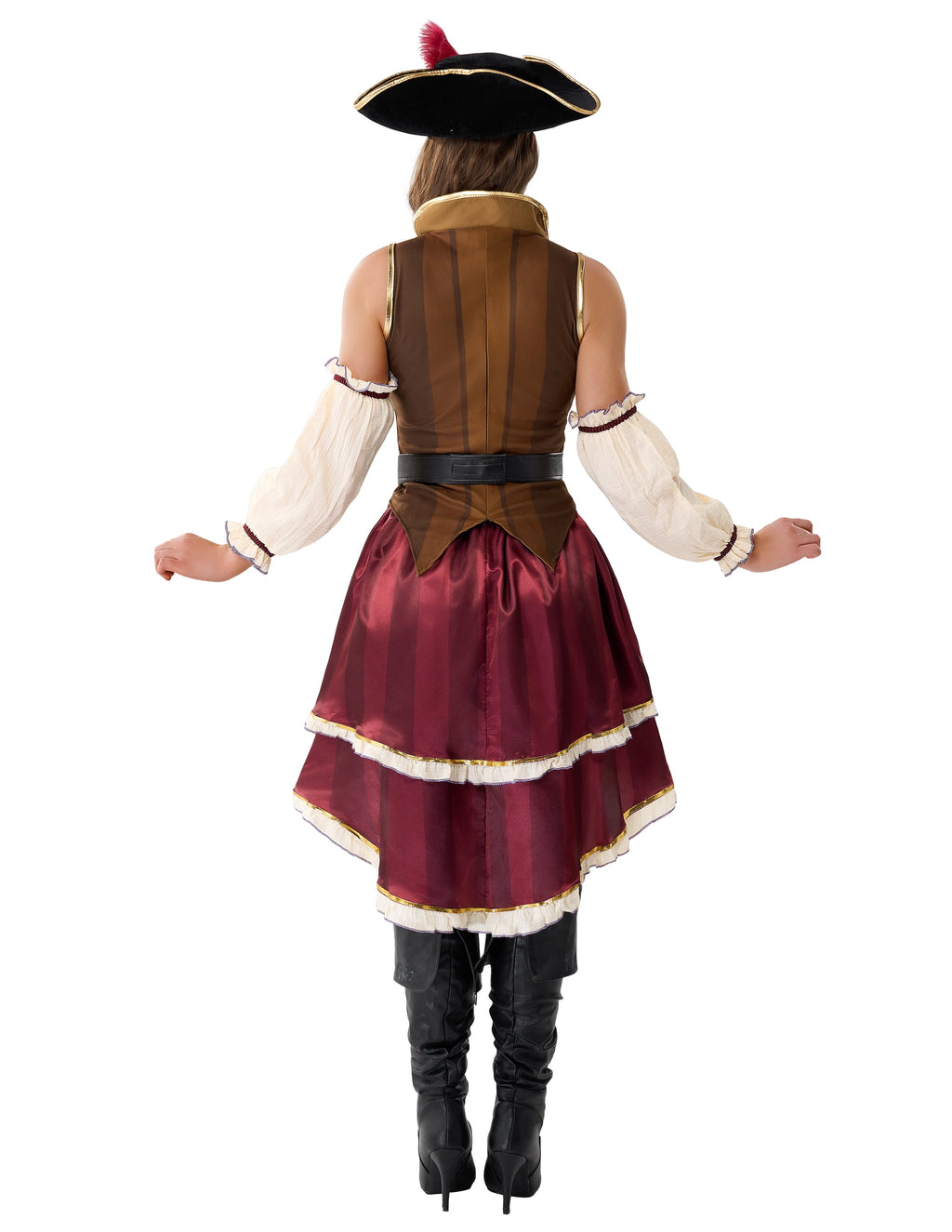 Joyfy Pirate Costume for Women Halloween Adult Pirate Dress with Pirate Hat for Halloween Costume Party Fancy-Dress Costume