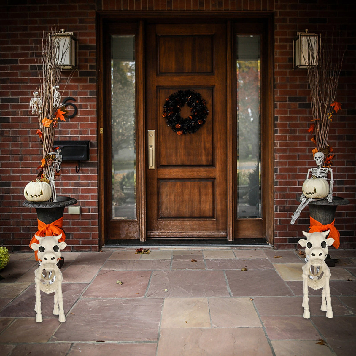 amlbb Halloween Decorations Outdoor Halloween Dark Terror Skeleton Decoration Props Set Up Ghost House Halloween Decor on Clearance