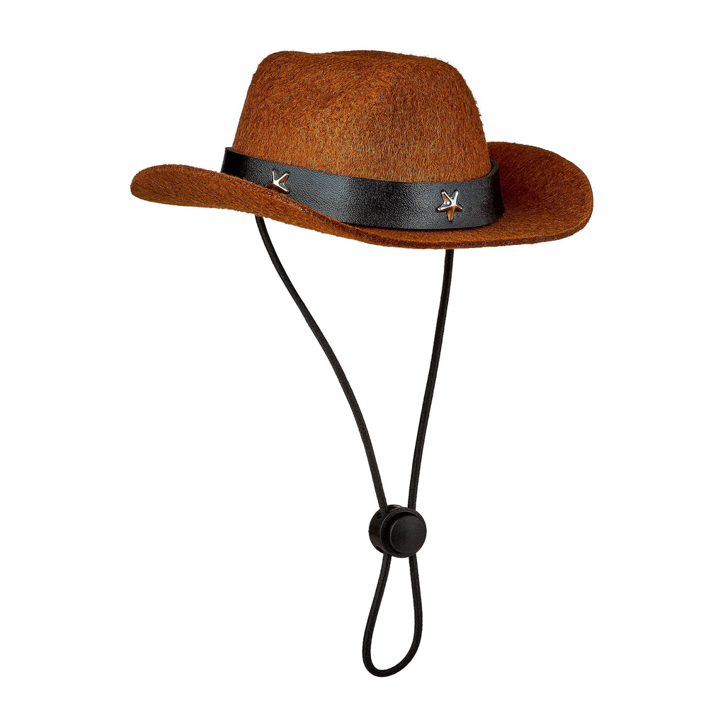 Vibrant Life Halloween Pet Cowboy Hat Costume Accessory for Dogs & Cats, Brown, XS/S