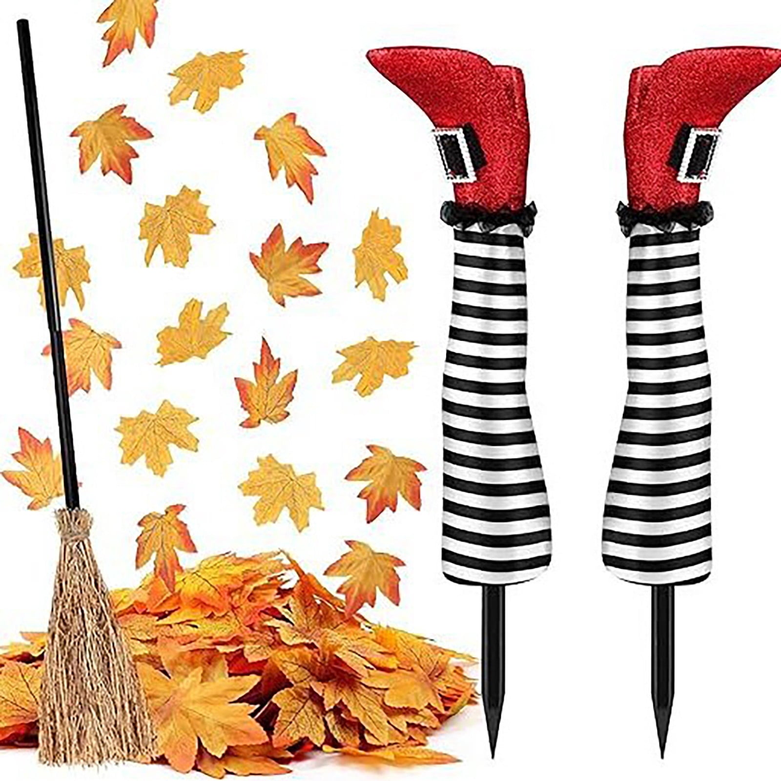 Halloween Decorations Outdoor Witch Legs Yard Stakes, 18.5" Witch Halloween Graveyard Lawn, Yard, Prop and Patio Decorations