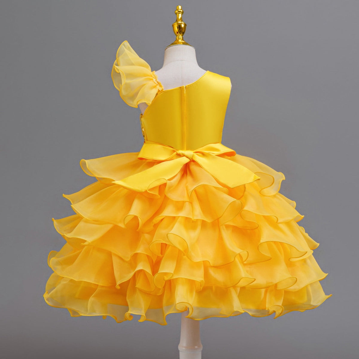 Toddler Dance Yellow Sequin Dress Tulle Dance Dresses Dance Kids 80s Outfits for Girls Dance Performance Outerwear 3-4 Years