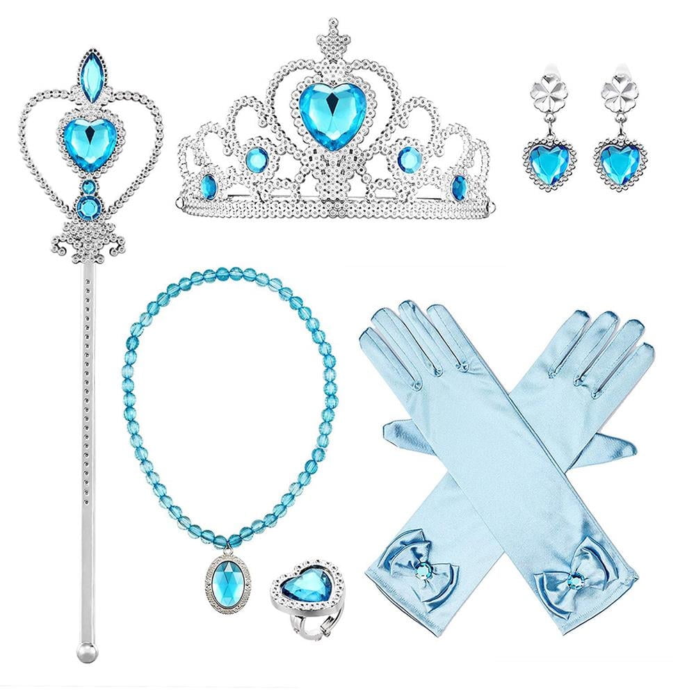 IBTOM CASTLE Little Girls Princess Halloween Cosplay Outfits for Kids Party Fancy Dress up Long Evening Gown 4-5 Years Cinderella Blue