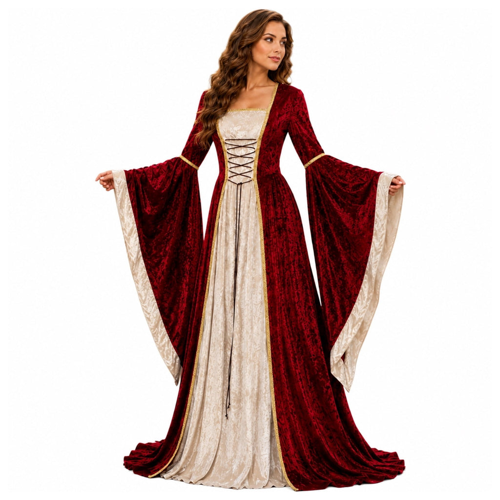 Witch Dress for Women Costume Halloween Vampire Dress 2026 Gothic Witch Costume Women Renaissance Medieval Velvet Outfit Cosplay Party White S