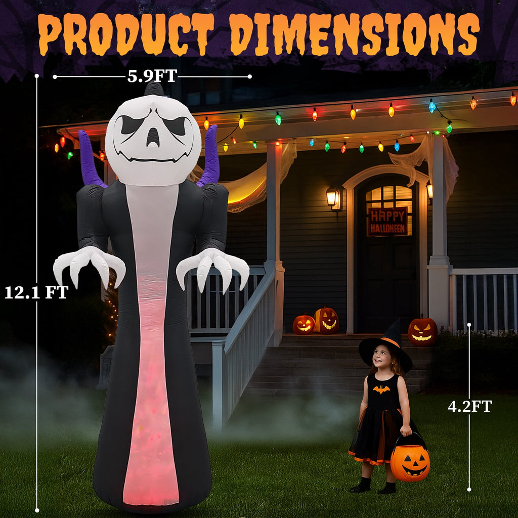 Ktaxon 12' Halloween Inflatables Outdoor Halloween Decoration Giant Ghost Blow up Decor