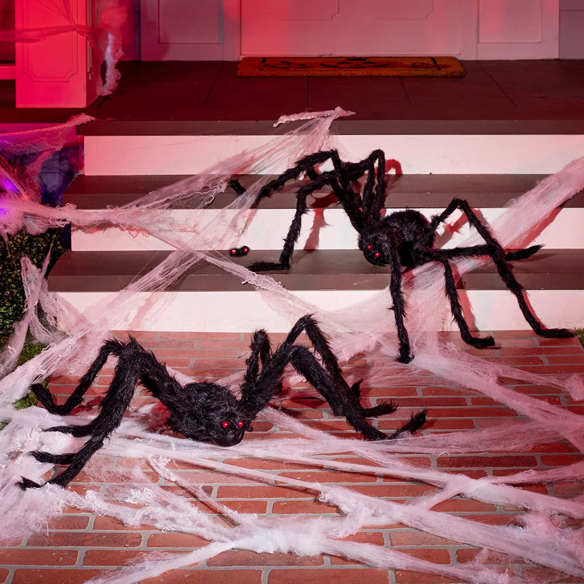 Ayieyill Spider Halloween Decorations Outdoor, 5FT Scary Giant Spider for Halloween Yard Decorations, Haunted House Props, 1pc