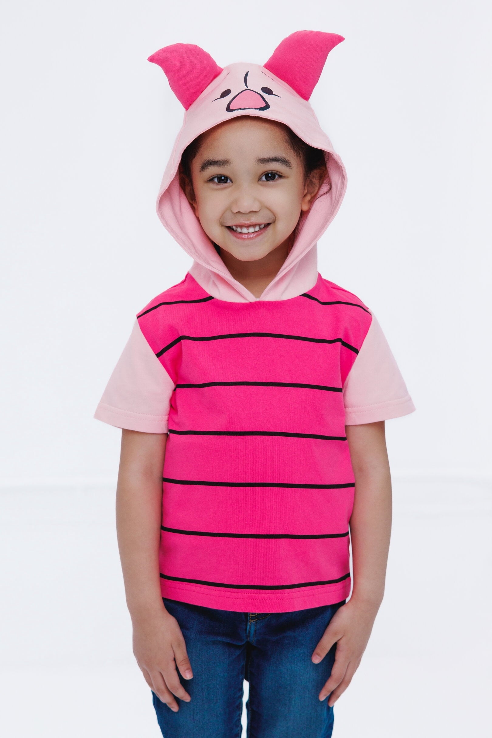 Disney Winnie the Pooh Little Boys' Cosplay Short Sleeve Hooded T-Shirt Eeyore Blue Grey