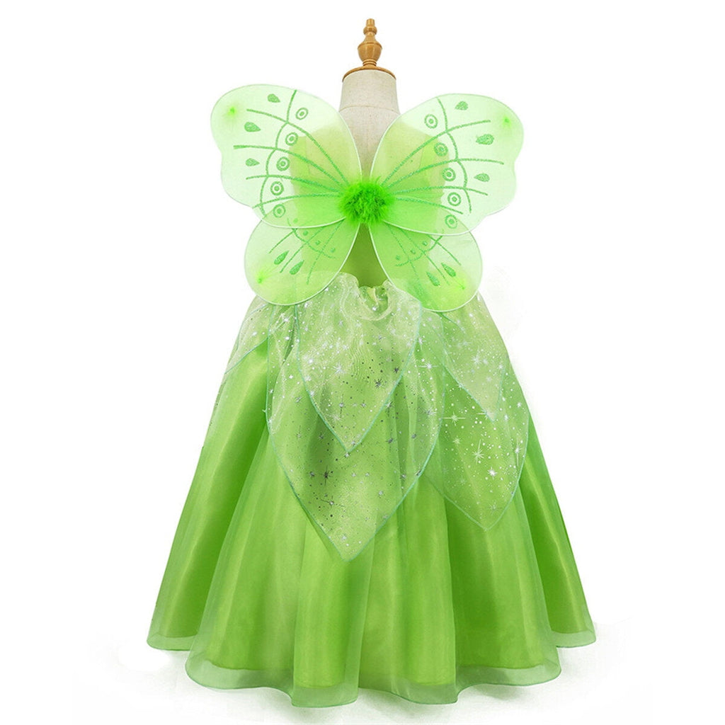 HAWEE Flowers Fairy Costume for Girls Toddler Halloween Birthday Party Fairy Elf Dress up with Wings