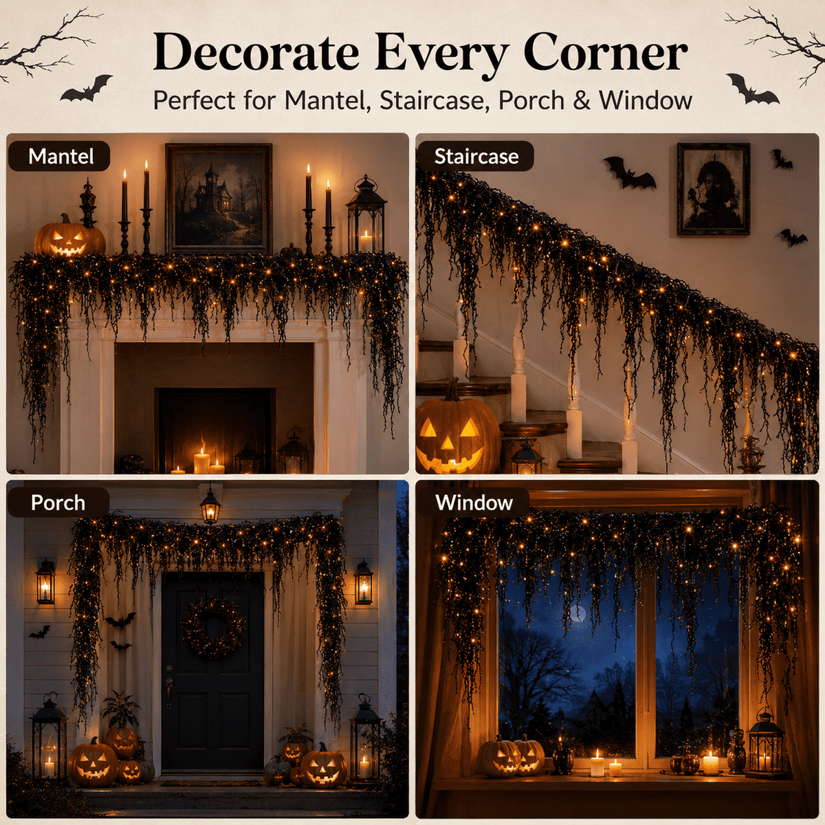 Diceymbol Halloween Decorations and Fall Decor, Halloween Venue Decoration Ghost Props LED Illuminated Ghost Decorations for Tabletop, Mantel, Shelf Indoor Outdoor 9.05 inch