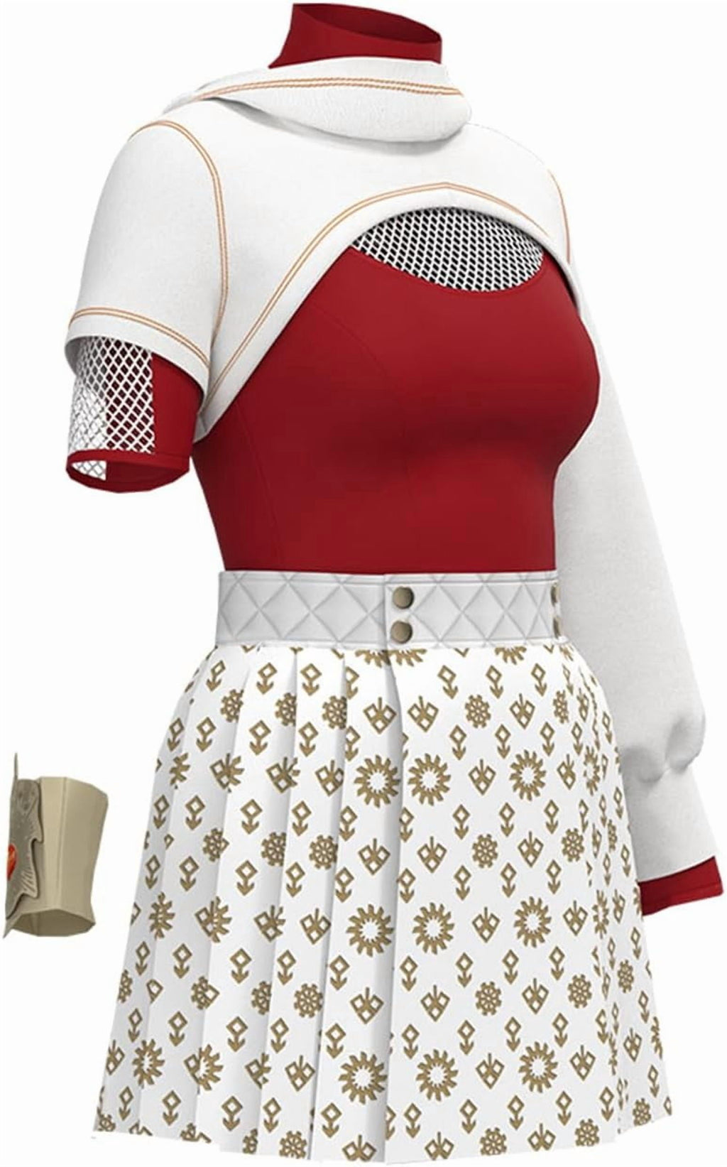 Guvpev Women Nova Bright Costume, Zombies 4 Costumes, Dawn of the Vampires Nova Cheerleader Cosplay Costume, Mesh Top Skirt Hoodies Wrist Prop Full Set Outfits, Halloween Fancy Dress Costumes