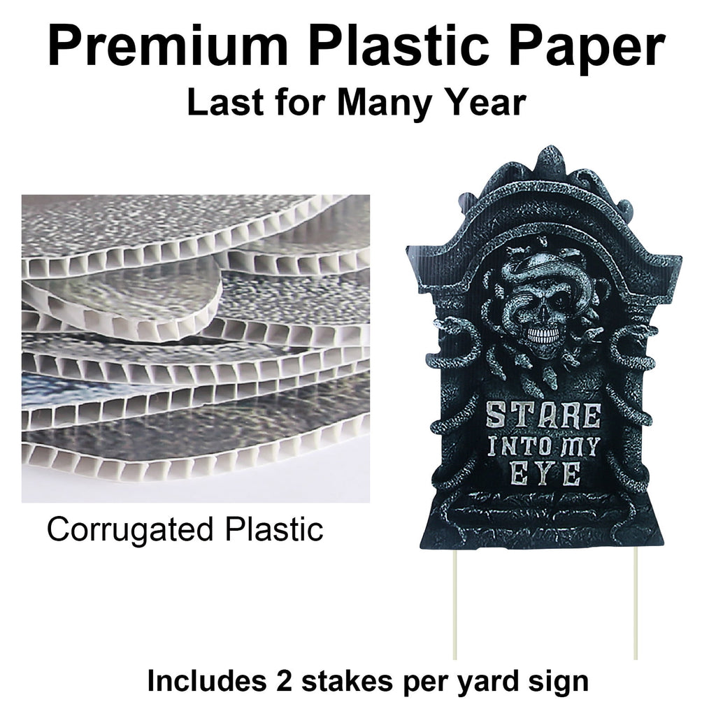 Gamexcel Halloween Gravestone Yard Signs, 10 Pack Tombstone Decorations with Stakes for Lawn, Garden and Haunted House