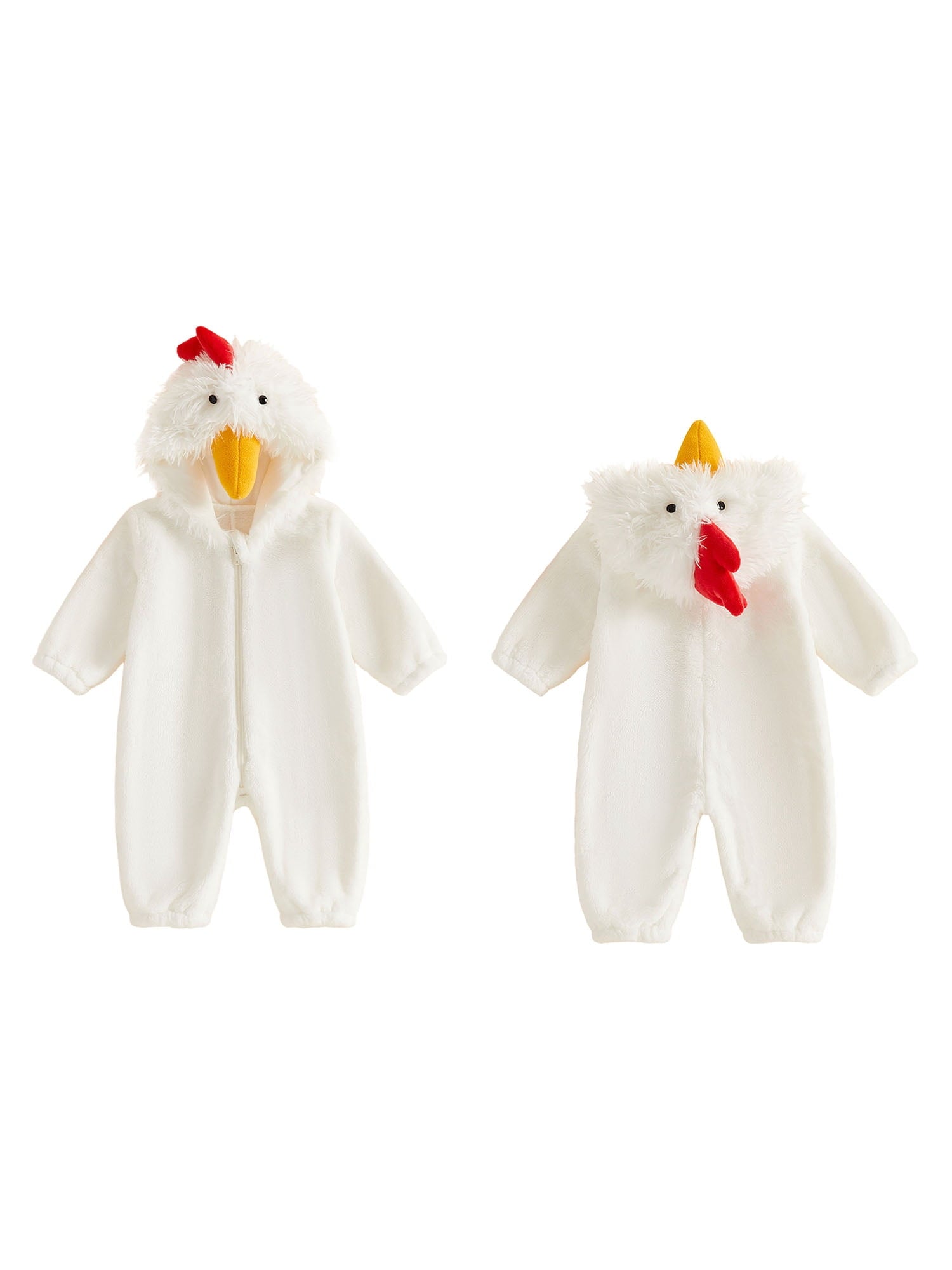 RUINIXCW Toddler Baby Girl Boy Halloween Chick Costume Cosplay Outfit Infant Fall Winter Clothes Snowsuit Fleece Jumpsuit Long Sleeve Hooded Romper