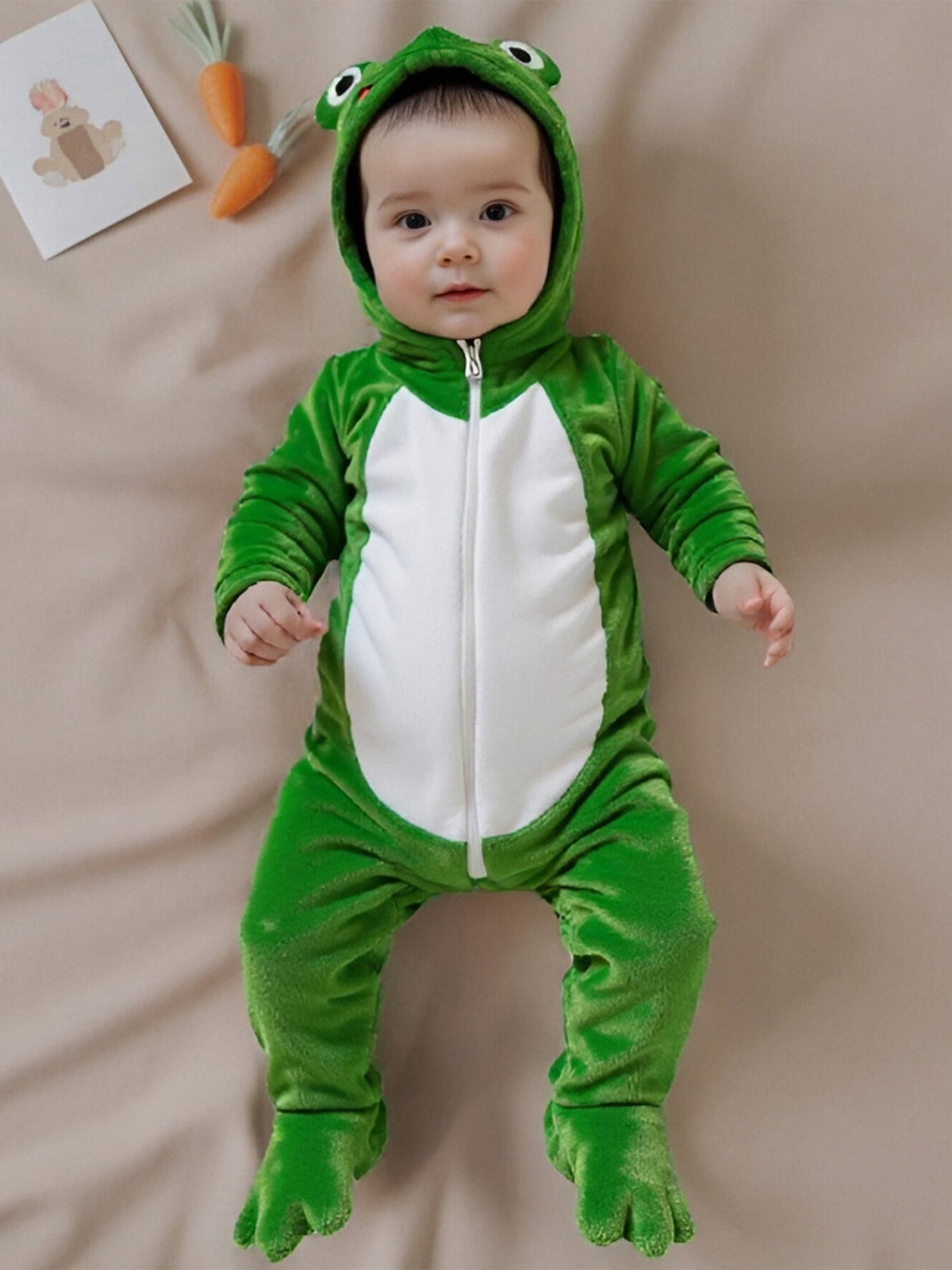 RUINIXCW Kids Toddler Baby Halloween Animal Costume Infant Cute Frog Dog Costume Baby Boy Girl Fall Winter Clothes Warm Flannel Footed Romper Casual Zipper Hooded Footie Jumpsuit