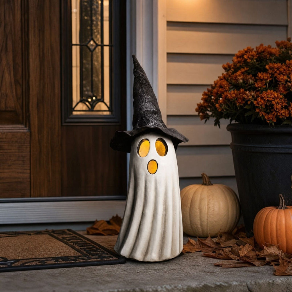 Halloween Ghost Decor 10", Witch Ghost Figurine for Porch Table, 1 Pack