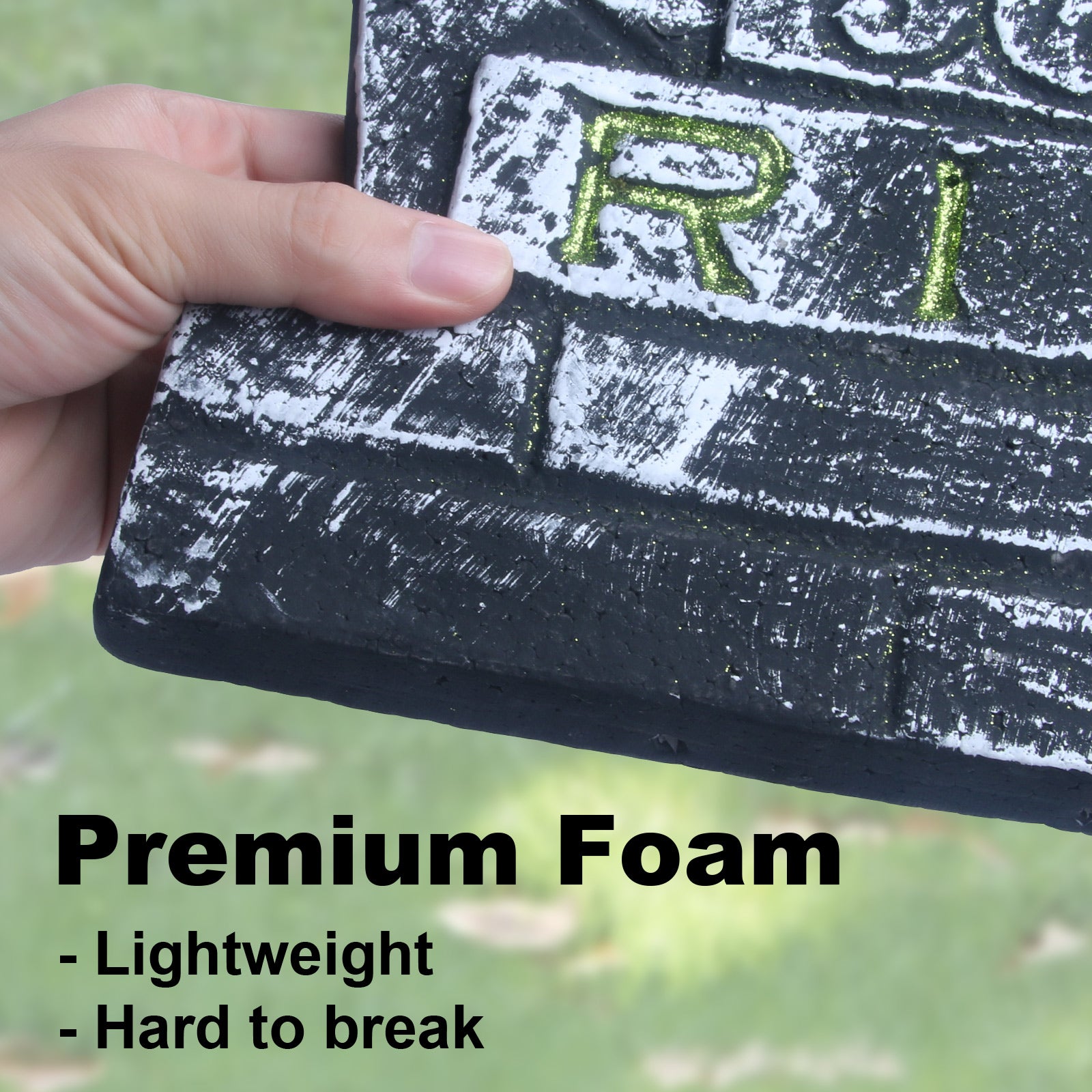 6 Pack L-Size 12'' x 17'' Halloween Foam RIP Graveyard Tombstones for Halloween Lawn Yard Party Decorations