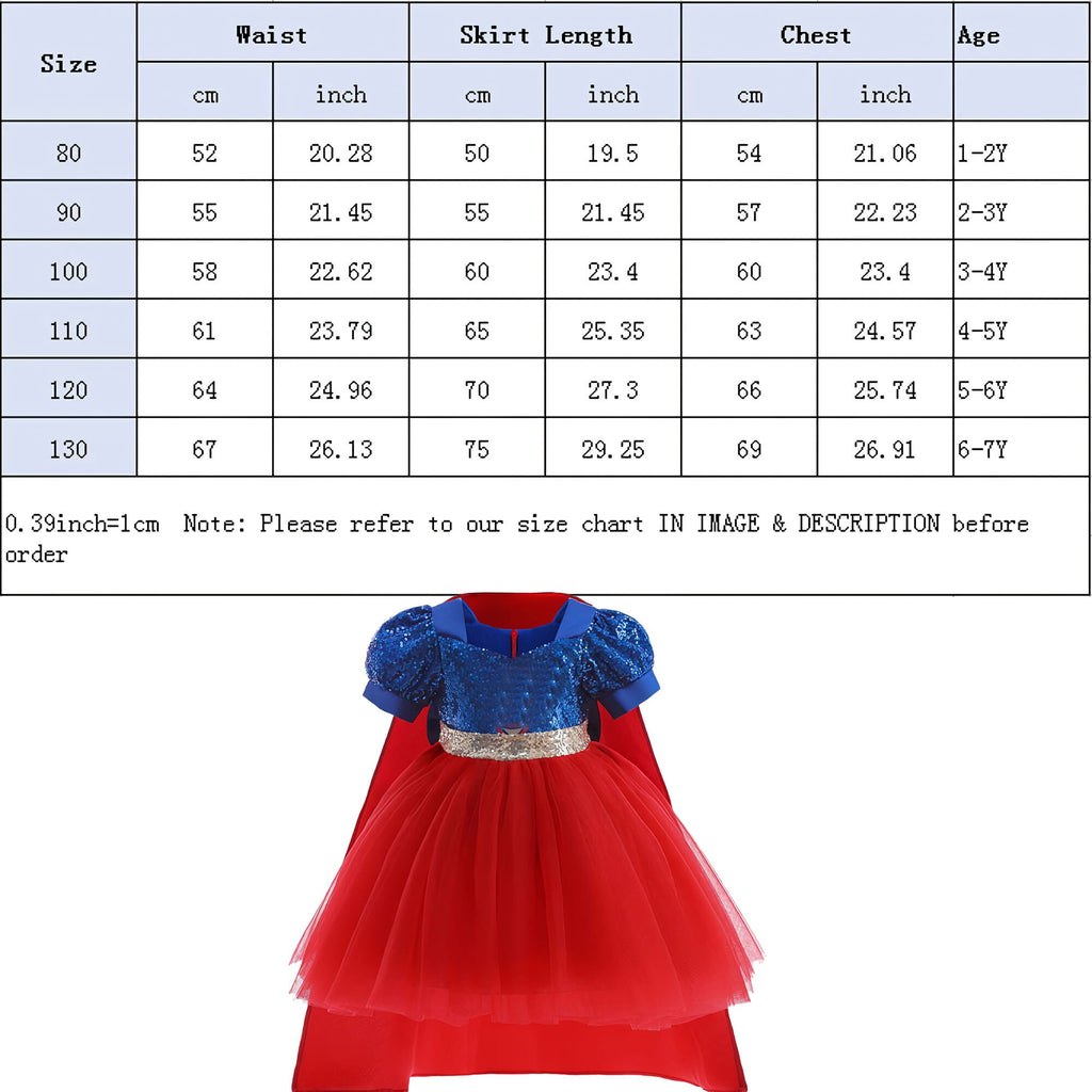 Girls Sequin Tutu Dress Glitter Superhero Knee-Length Party Gown with Detachable Bow Fantasy Outfit for Kids