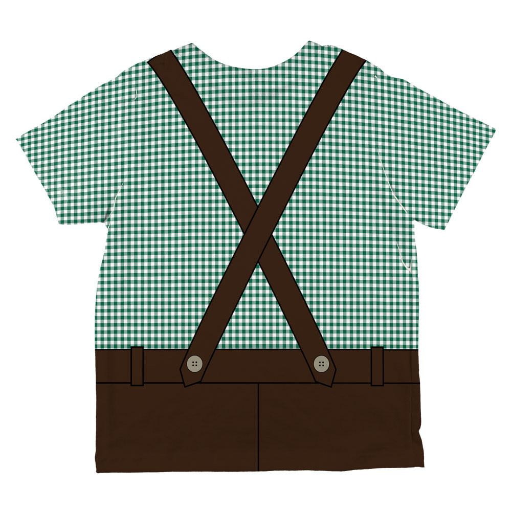 Oktoberfest Lederhosen Costume German Brown Suspenders All Over Toddler T Shirt Green 2T