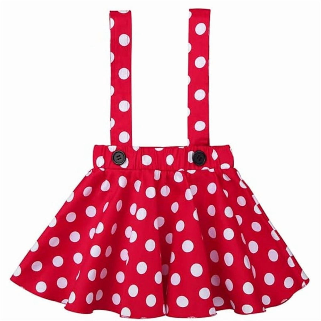 Jurebecia Girls Red Polka Dot Tutu Dress with Bow Headband, Baby Toddler Party Costume for Birthday & Cosplay (110 cm)