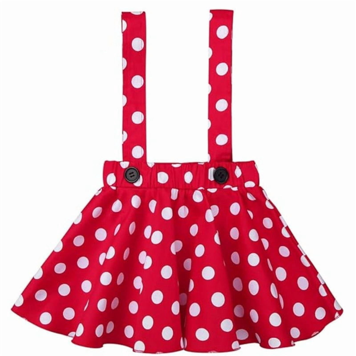 Jurebecia Girls Red Polka Dot Tutu Dress with Bow Headband, Baby Toddler Party Costume for Birthday & Cosplay (110 cm)