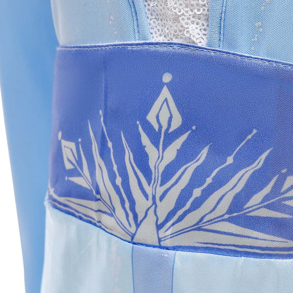 HAWEE Princess Dress Costume for Girls Blue Sequined Ball Gown Snow Queen Cosplay Dress