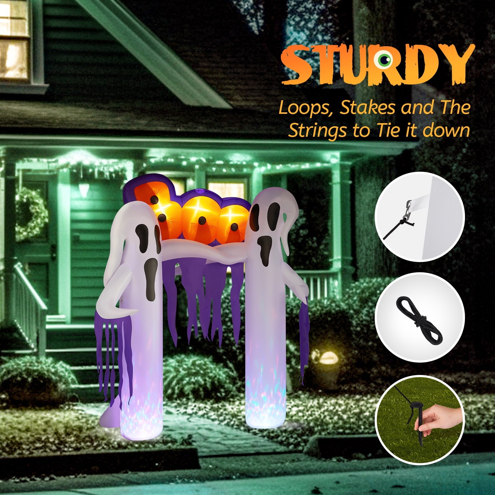 Zimtown 10 FT Halloween Inflatables Ghost Arch Outdoor Halloween Decoration