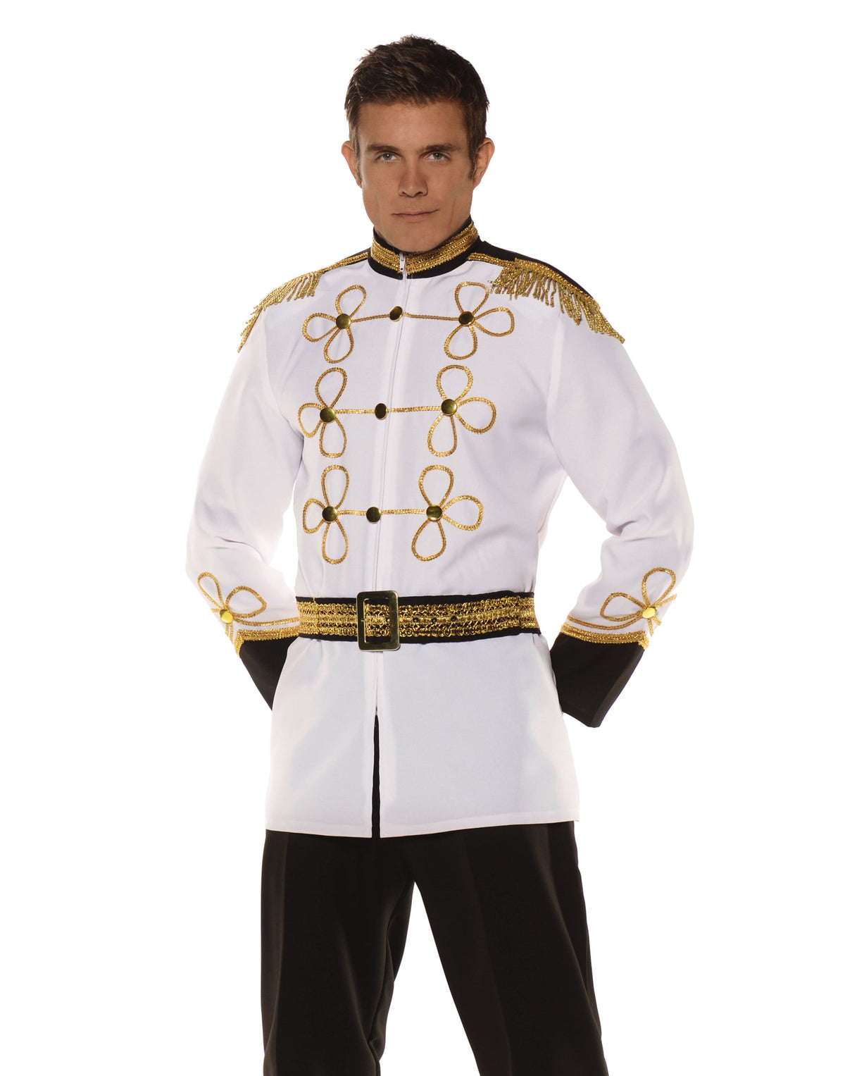 Underwraps Mens Black and White Dashing Pirate Costume - Size XX Large