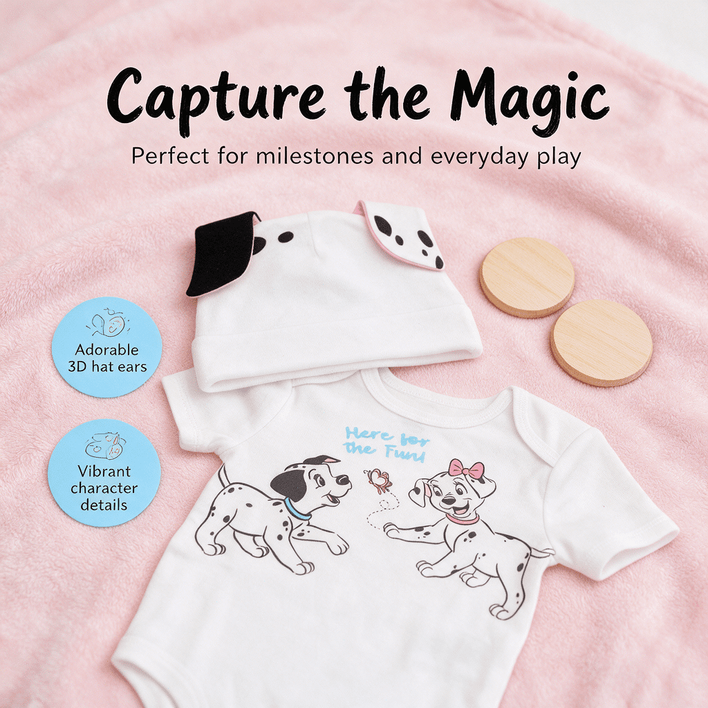 Disney Winnie the Pooh Baby Boy or Girl 2-Piece Cosplay Bodysuit and Hat Set Light Blue Eeyore