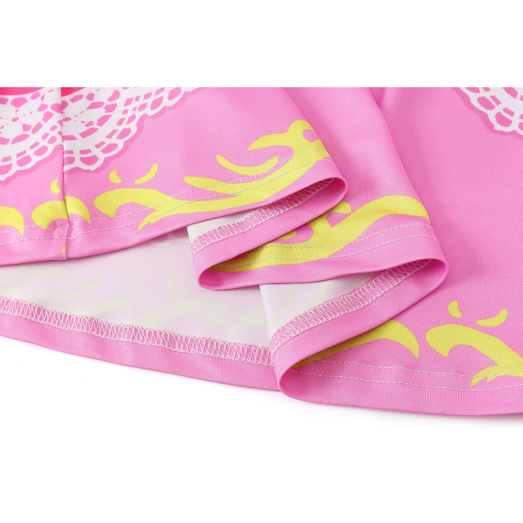 Benylion Toddler Girls Pink Polka Dot Dresses Birthday Party Fancy Dress Up Costume for 7-8 Years
