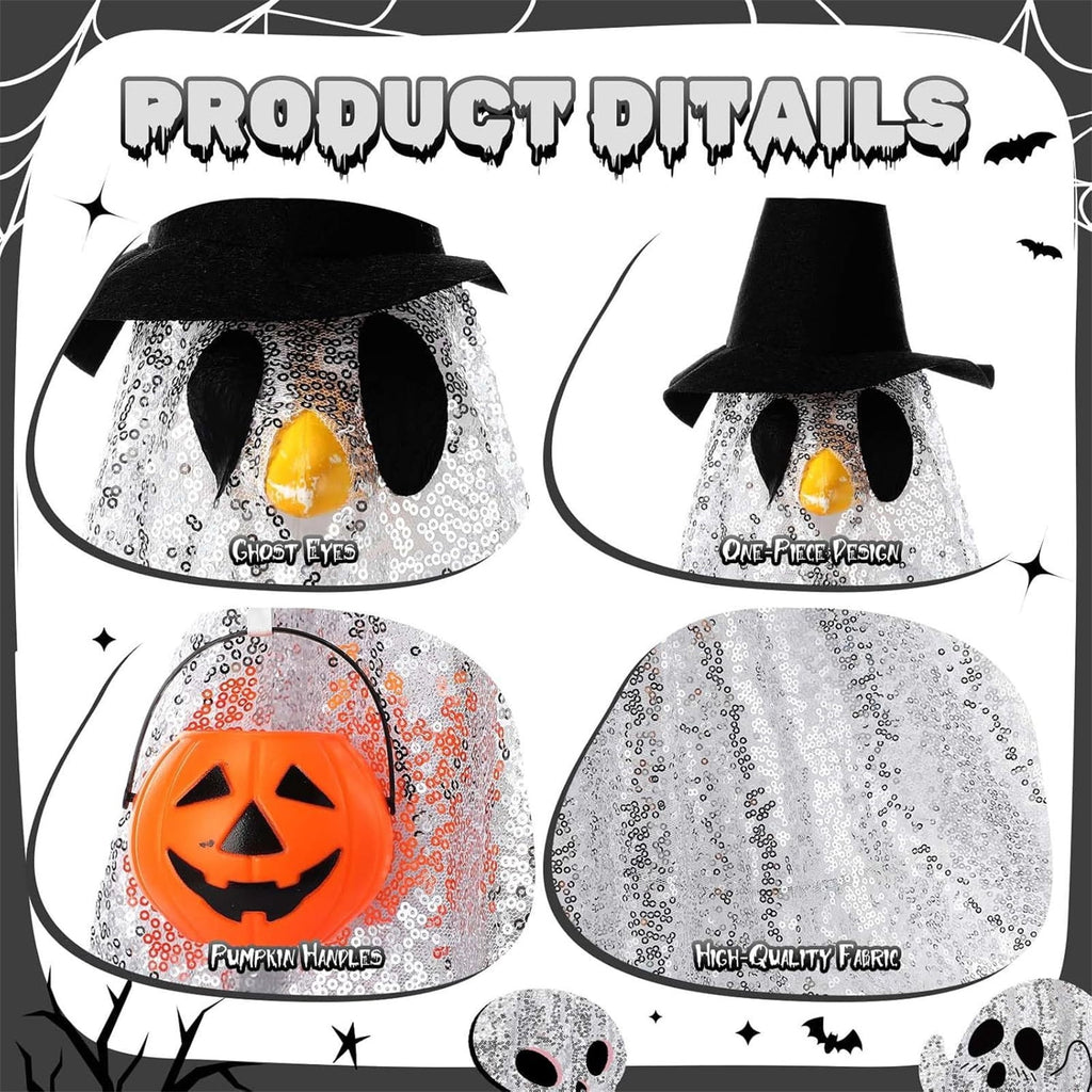 Bat Witch Hat Spiderweb Halloween Goose Clothes Fit 17/23In Cement Plastic Lawn Goose, Stylish Full Set for Outdoor Yard Patio Garden Seasonal Halloween Home Ornamental Arrangement