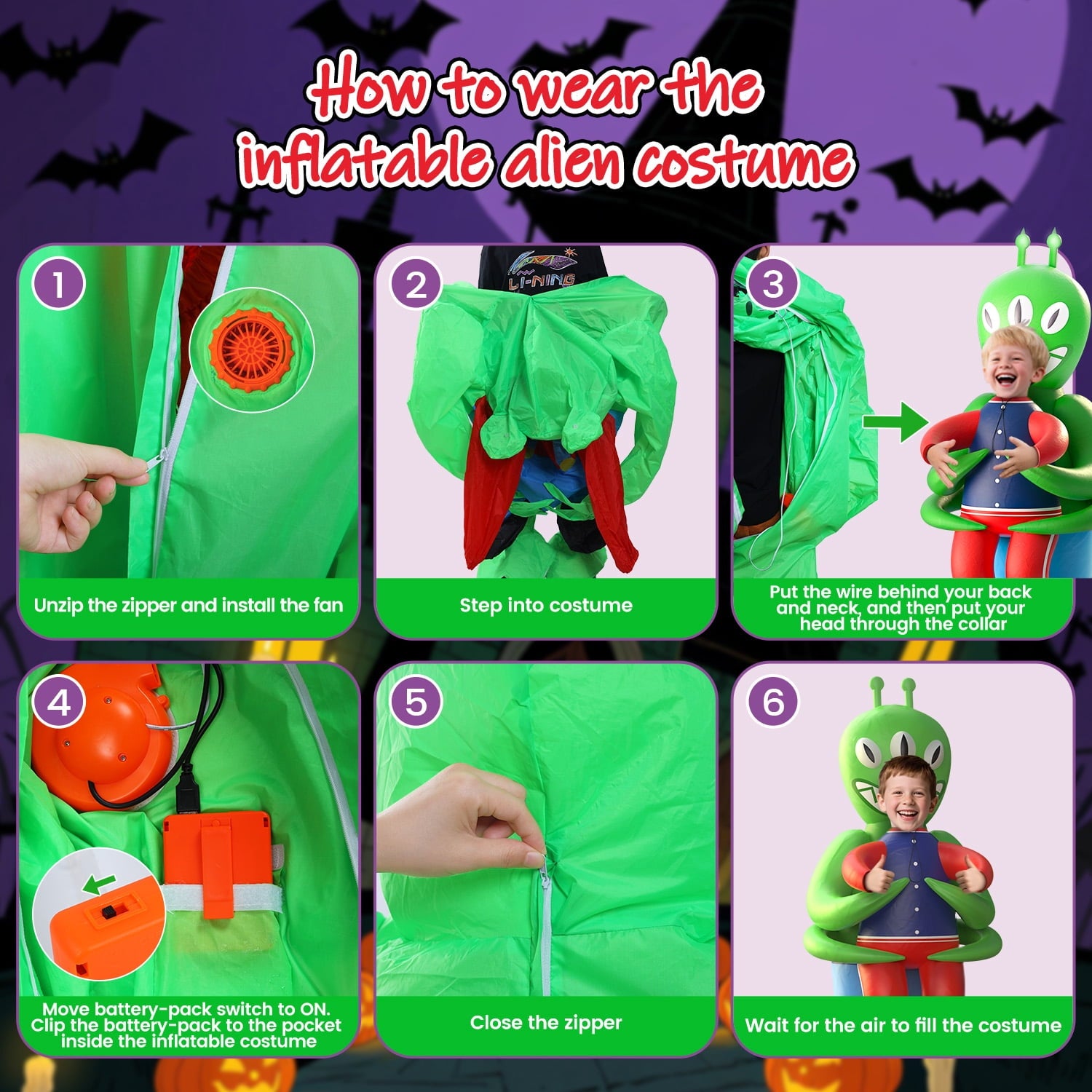 WonderStone Axolotls Inflatable Costume with LED Lights, Halloween Ride-on Costume, Blow-Up Dragon Onesie for Cosplay Party, Suitable for Kids Ages 7-12